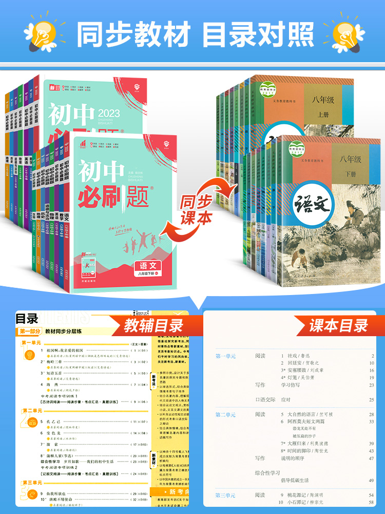 [人教版]八年级上册语文 八年级/初中二年级 [正版]2024初中八年级上册下册语文数学英语物理政治历史地理生物全套人教高清大图