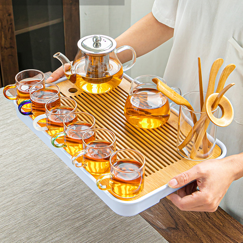 [补贴10%]玻璃茶具套装家用茶杯办公室功夫茶具泡茶壶简约小茶台茶道一壶高清大图