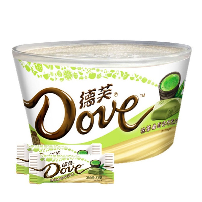 德芙(Dove)抹茶曲奇白巧克力 234克/碗装 休闲 零食