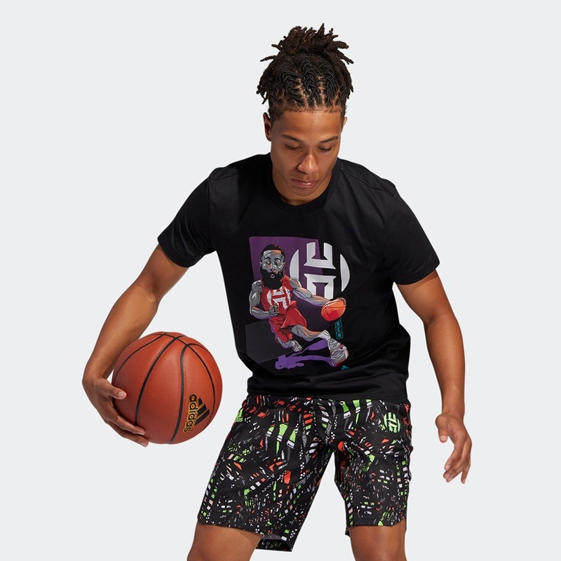 阿迪达斯adidas 新款男装哈登篮球运动短袖FM4779高清大图