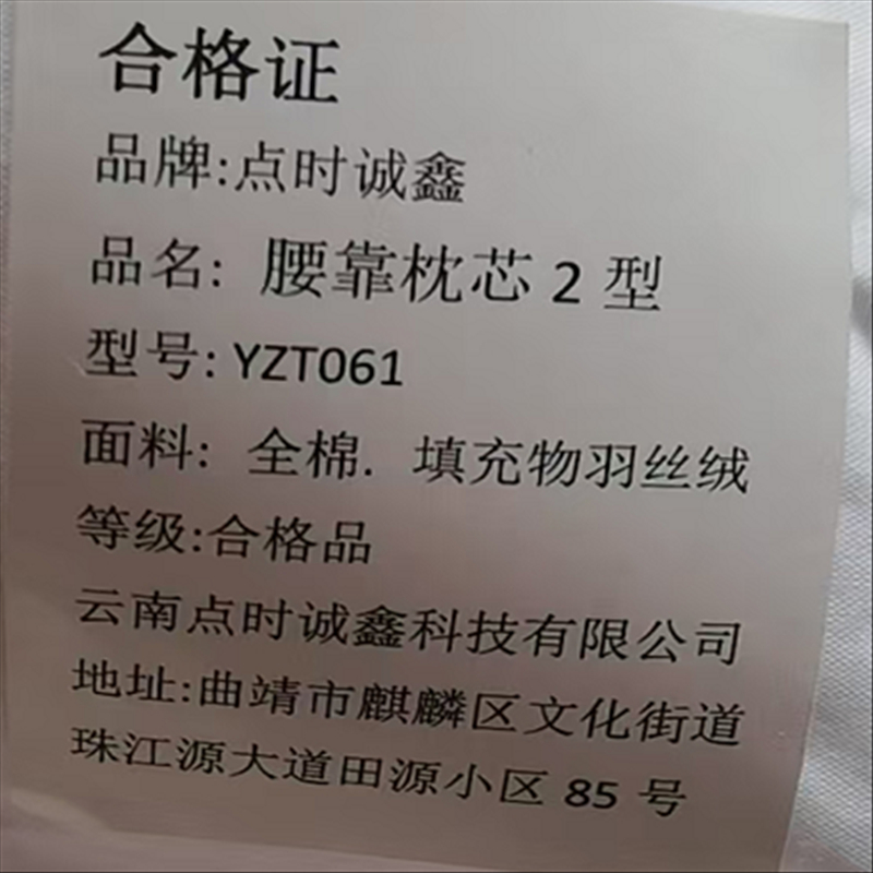 点时诚鑫 腰靠枕芯2型 YZT061 个高清大图