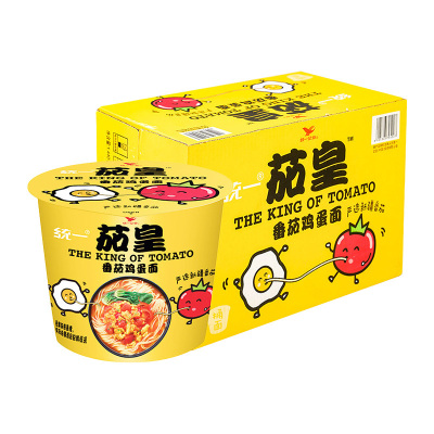 统一茄皇方便面番茄鸡蛋面120g*6桶
