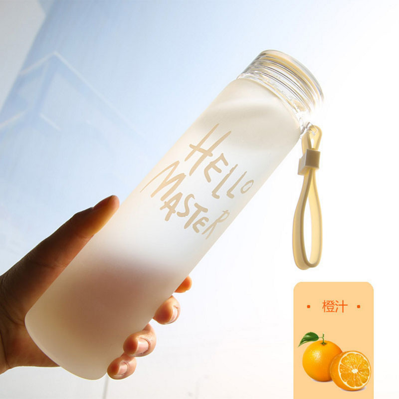 七彩直身磨砂玻璃水杯HQ
