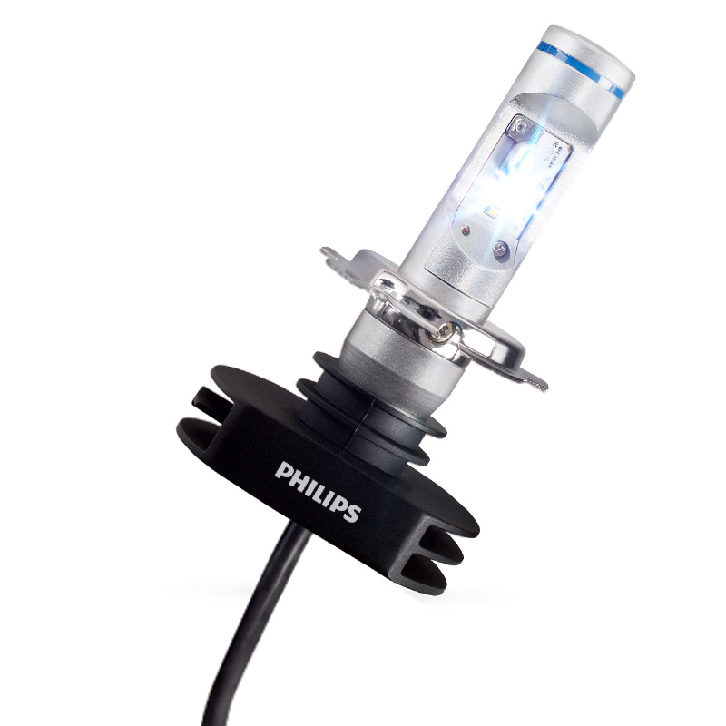 飞利浦(PHILIPS)极昼光LED H4汽车灯泡大灯近光灯远光灯2支装 增亮200%白光6000K精准光型不炫目快速安