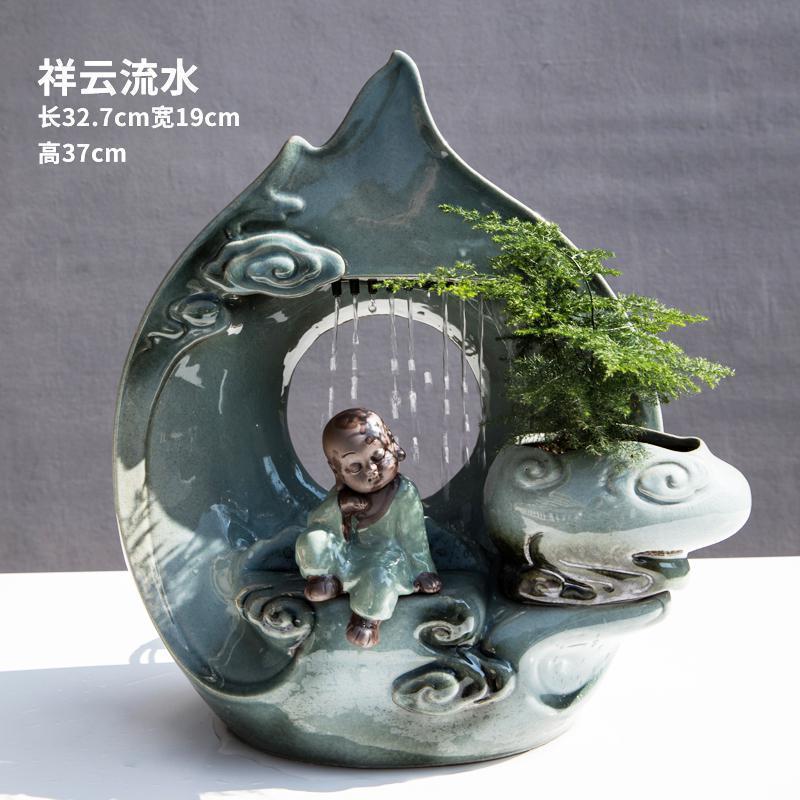 美帮汇创意加湿喷泉流水器家居客厅办公桌饰品工艺摆件开业礼品高清大图