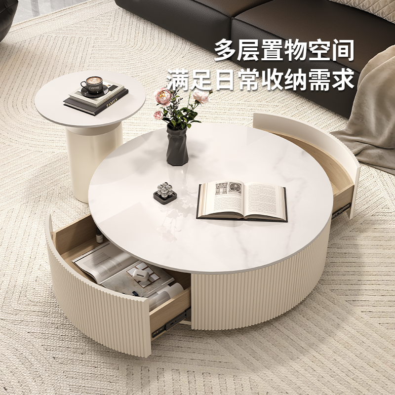 沃灏 茶几电视柜组合（主几：800*800*400 边几：550*480电视柜：1950*380*400）高清大图