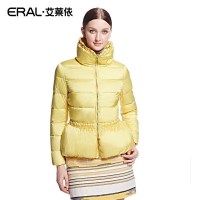 艾莱依冬轻薄款显瘦立领俏皮收腰羽绒服女修身2011D