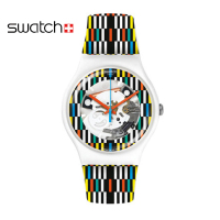 斯沃琪(Swatch)瑞士手表 炫彩透视系列 树脂表带 石英男女通用表 透视白SUOW120
