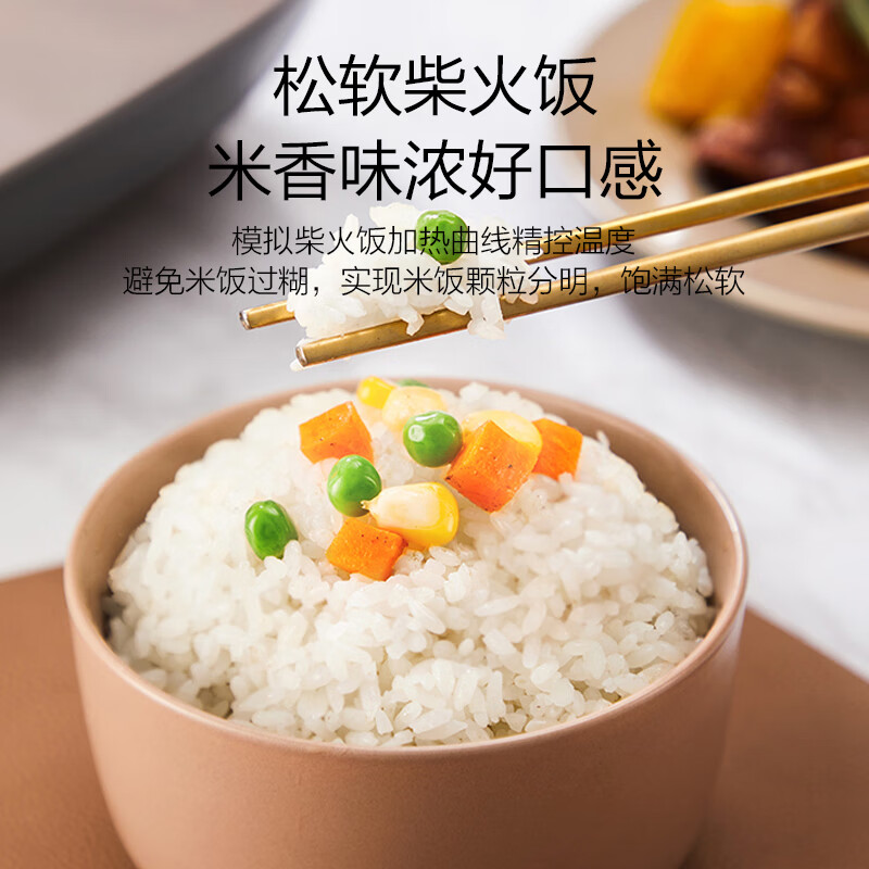 美的(Midea)多功能智能低糖电饭煲沥米汤饭IH电磁发热精铁釜大火包锅4升一级能效预约CFB4095HL高清大图