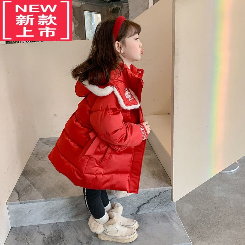 可莉允女童棉服冬装2022新款童装棉袄女宝宝红色拜年服冬季儿童棉衣外套图片