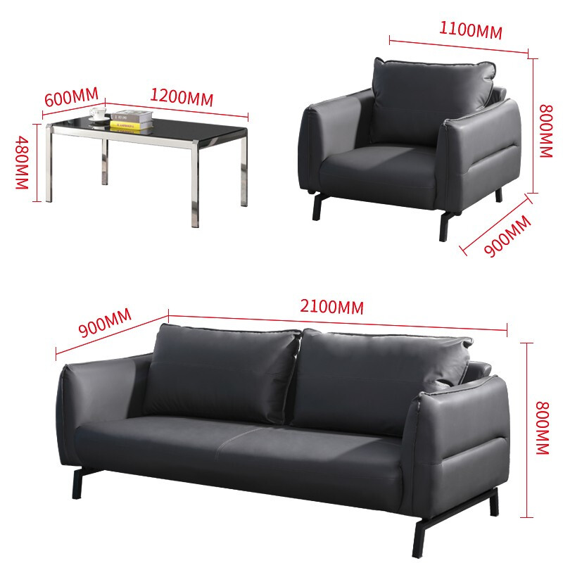 域赢现代简约沙发休闲办公沙发会客沙发商务接待沙发组合单人位高清大图