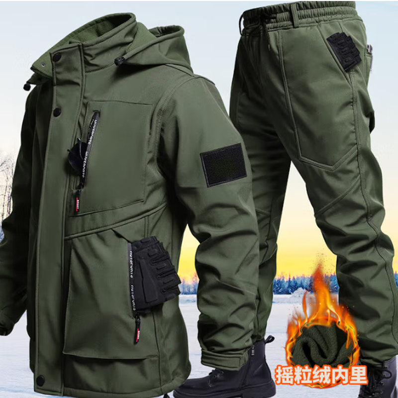 冰匍 9986 冬季加绒防水防风冲锋衣户外工作服耐磨工装防劳保服 三色可选