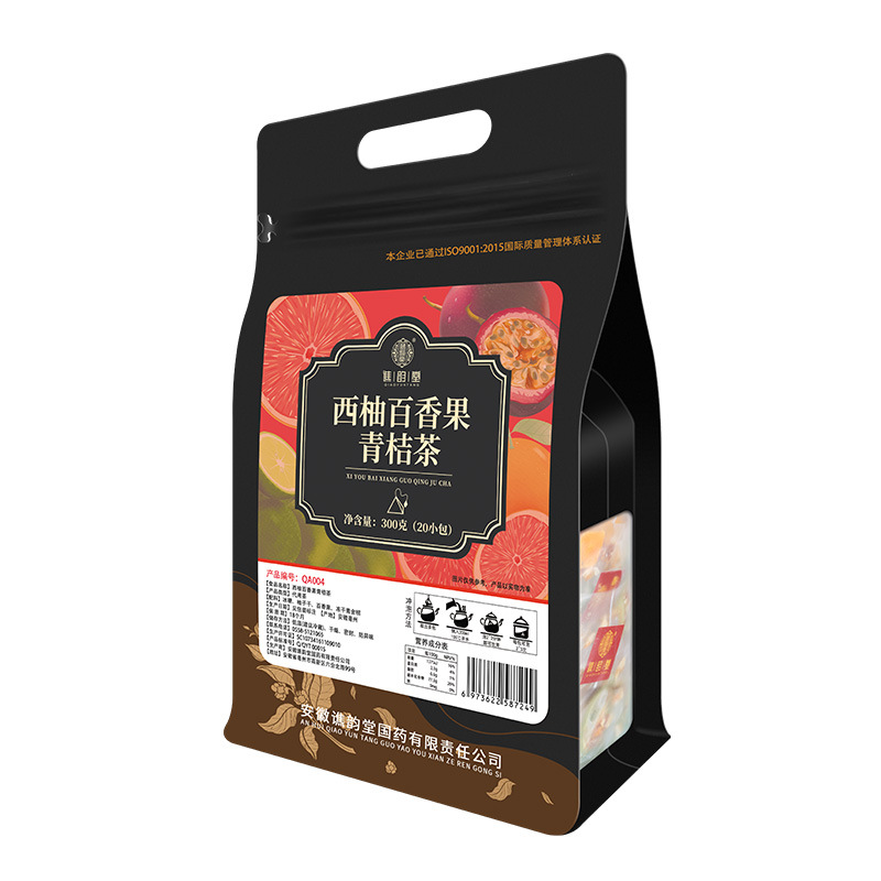 谯韵堂 西柚百香果青桔茶300g/袋高清大图