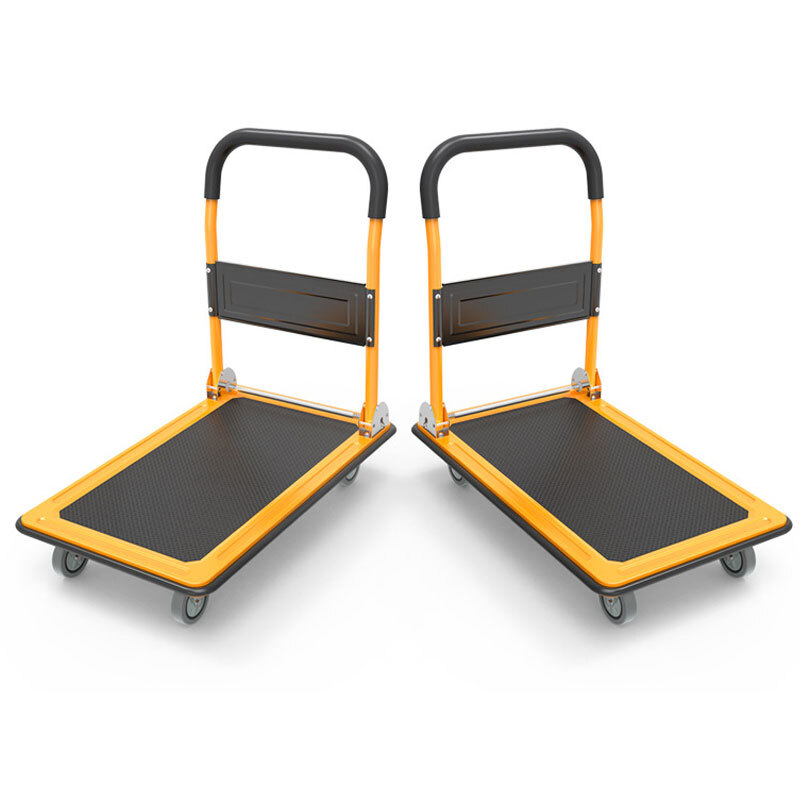 冰禹静音万向轮加厚手推车家用多功能储物购物车大容量可折叠设计高清大图