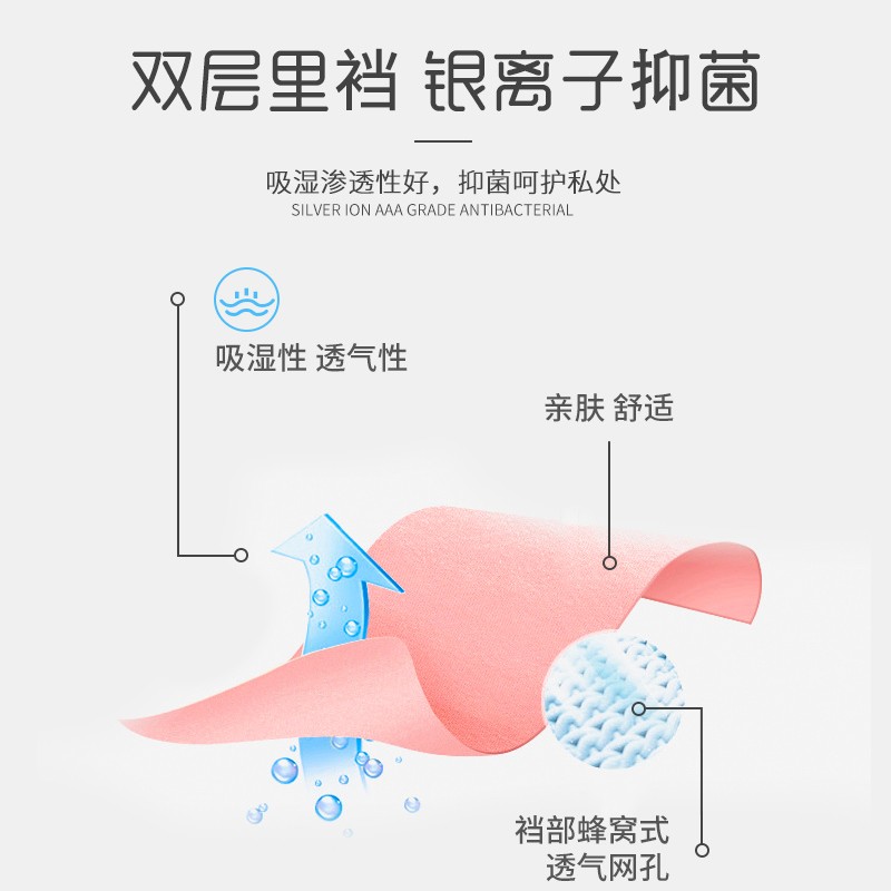 浪莎女童内裤儿童4条装棉质平角裤小中大童学生女孩公主范短裤衩 月兔小白 120 建议体重26-34斤高清大图