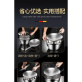 谦星 不锈钢瓢老款圆形面瓢厨房挖面粉 钢柄菜壳28cm 1个