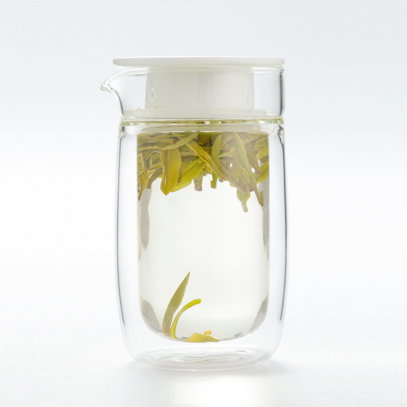 原初格物悦清茶具茶杯套装TST3065灰 玻璃陶瓷红旅行随身杯家用户外出差车载便携