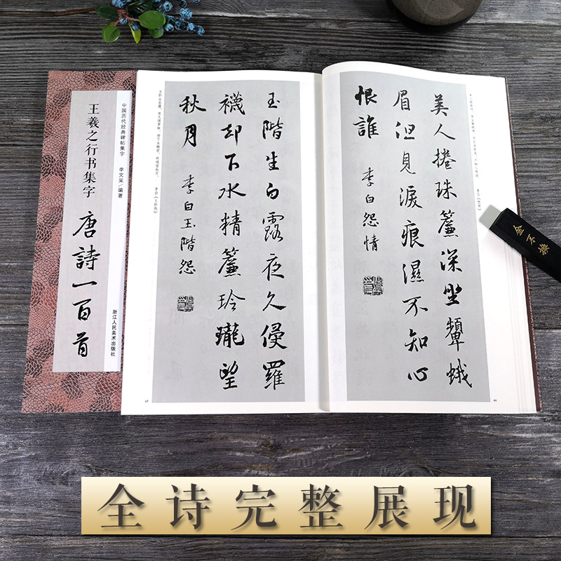 王羲之行书集字500品 [正版]王羲之行书集字唐诗宋词一百首全2册 王羲之行书经典碑帖古诗词对联作品集临摹教程行书毛笔书高清大图