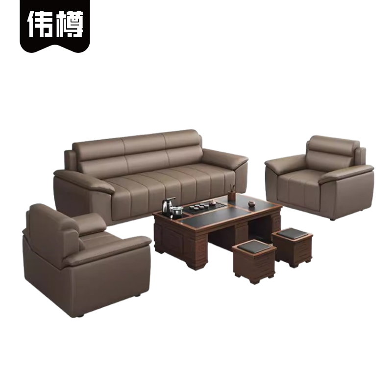 伟樽沙发组合单+单+三人位+功夫茶几套高清大图