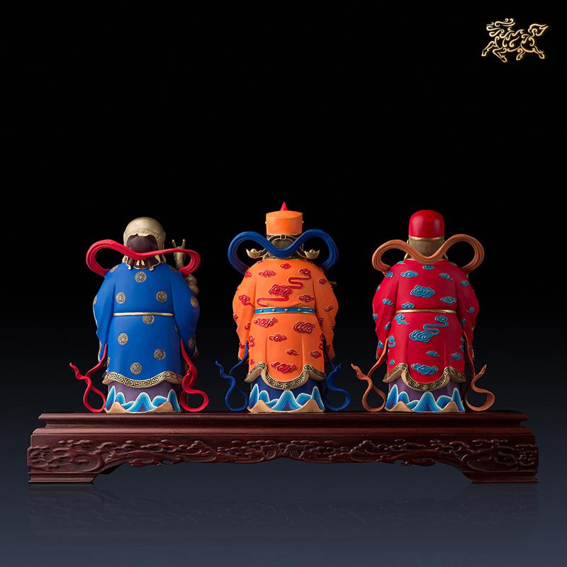 美帮汇全铜摆件《福禄寿三星(彩绘)》铜工艺品 家居饰品 摆件高清大图