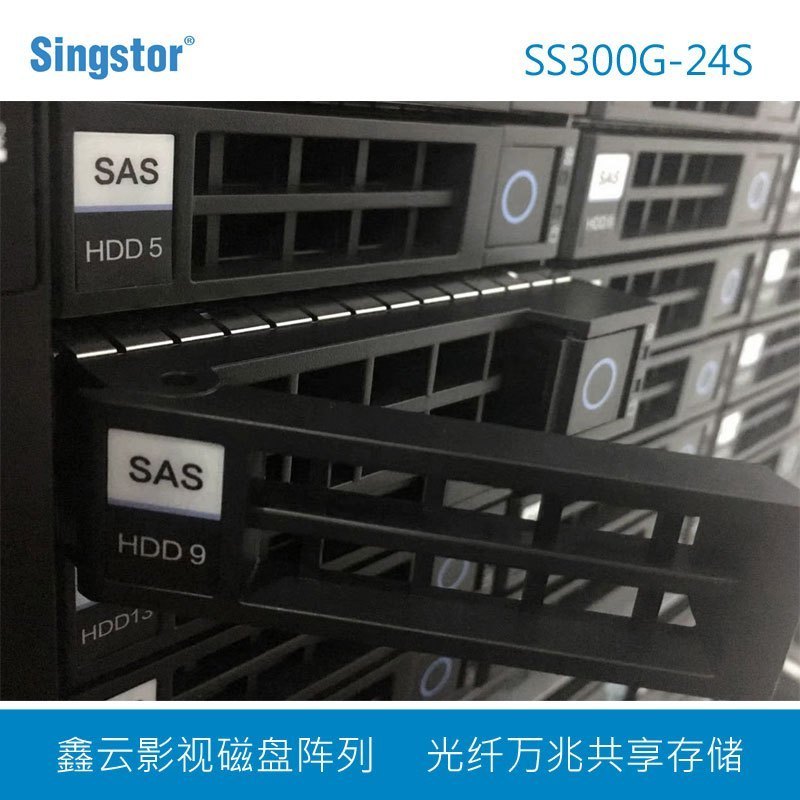 鑫云(Singstor)SS300G-24S磁盘阵列24盘位4K视频编辑万兆光纤共享NAS网络存储 标配 整机144TB