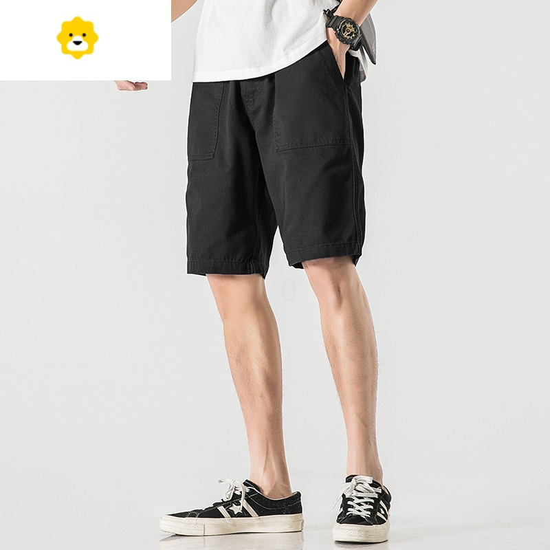 fishbasketwoodoon工装短裤男季薄款潮牌休闲五分裤男士宽松运动中裤