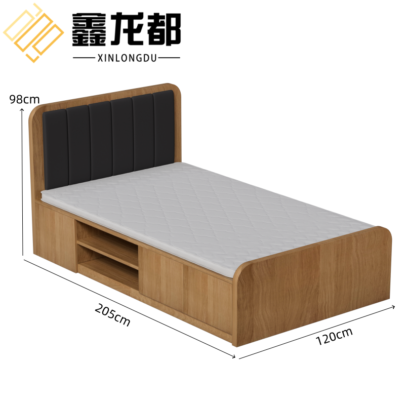 鑫龙都床+床垫1.2米套高清大图