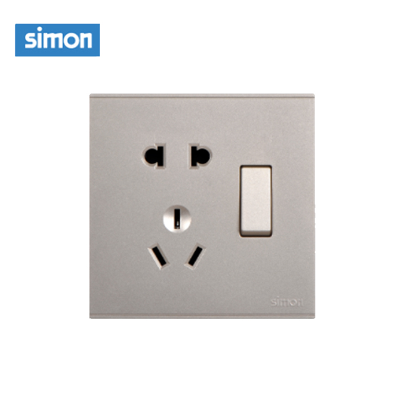 西蒙(simon) E6 插座开关插板86型开关插座面板 一开单控五孔插座高清大图