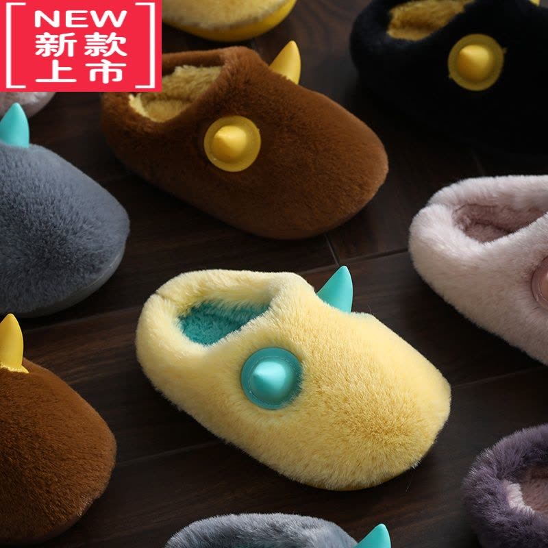 可莉允儿童棉拖鞋2022可爱秋冬季男孩女童家居室内防滑保暖宝宝包跟棉鞋图片