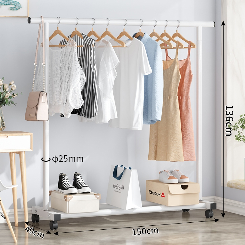 晾衣架古达落地家用阳台晒衣服架子简易收纳收纳架卧室晾衣杆挂衣架