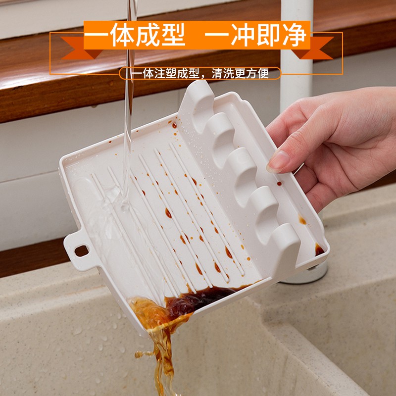 创意锅铲架家用汤勺托筷子垫收纳架多功能立式台面厨房锅盖置物架收纳层架 三维工匠高清大图