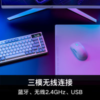 ROG 夜魔 月曜白机械键盘 有线/无线/蓝牙三模游戏键盘 NX冰暴灰轴 热插拔客制化 OLED屏 月曜白