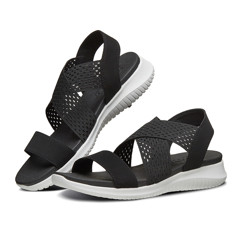 skechers斯凯奇舒乐步春夏新款女士休闲露趾凉鞋透气户外沙滩鞋