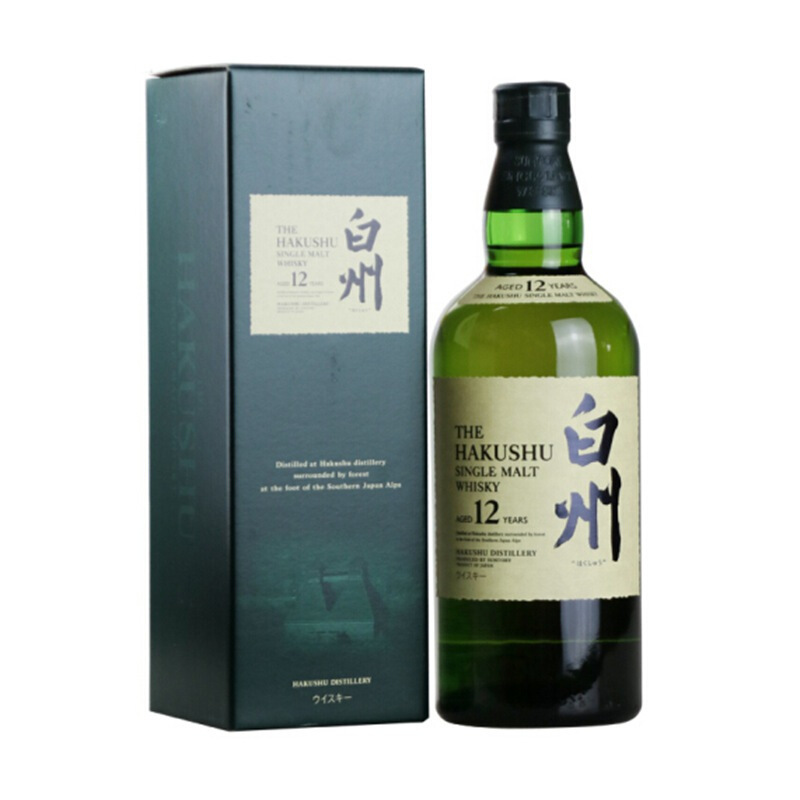白州(HAKUSHU)日本原装进口 12年 单一麦芽威士忌 700ml 单瓶装 有盒