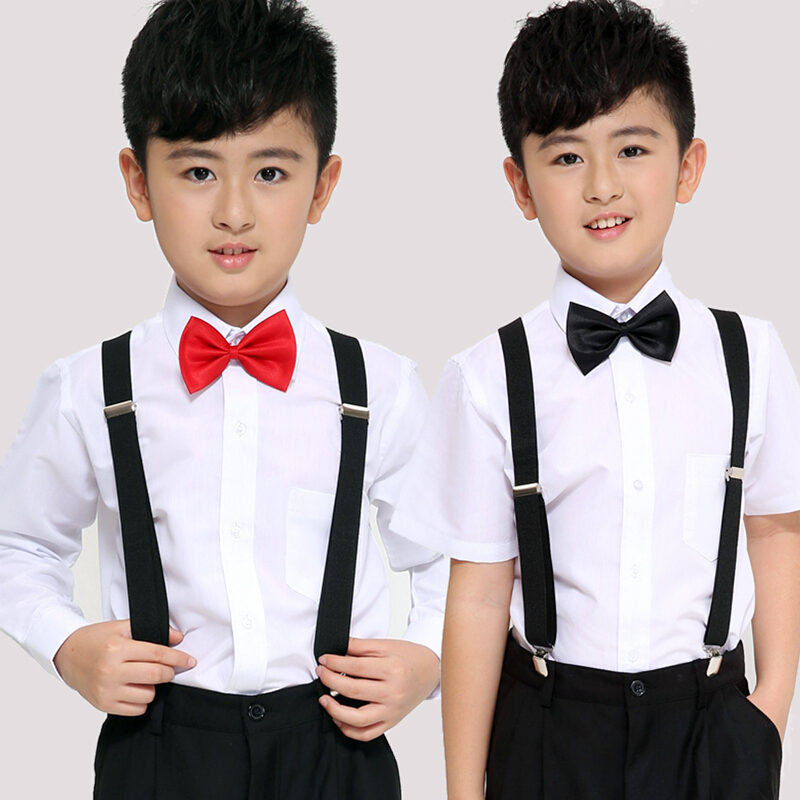 背带裤演出服装中小学生大合唱男童朗诵表演主持人礼服