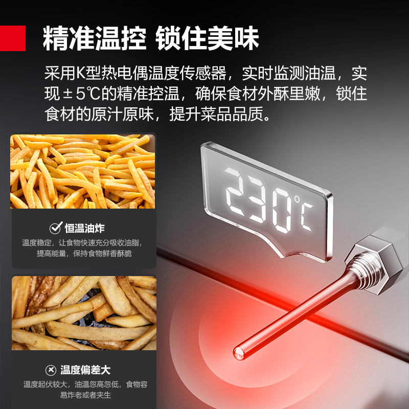 德玛仕 电炸炉商用 单缸小吃油炸锅油炸机 炸油条炸鸡炸薯条机 定时电炸锅油炸炉 丨DMS-DZL-15X2高清大图