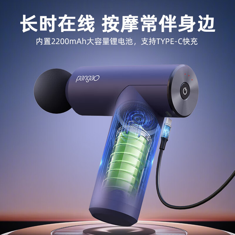 攀高(pangao)智能筋膜枪PG-M191 蓝色高清大图