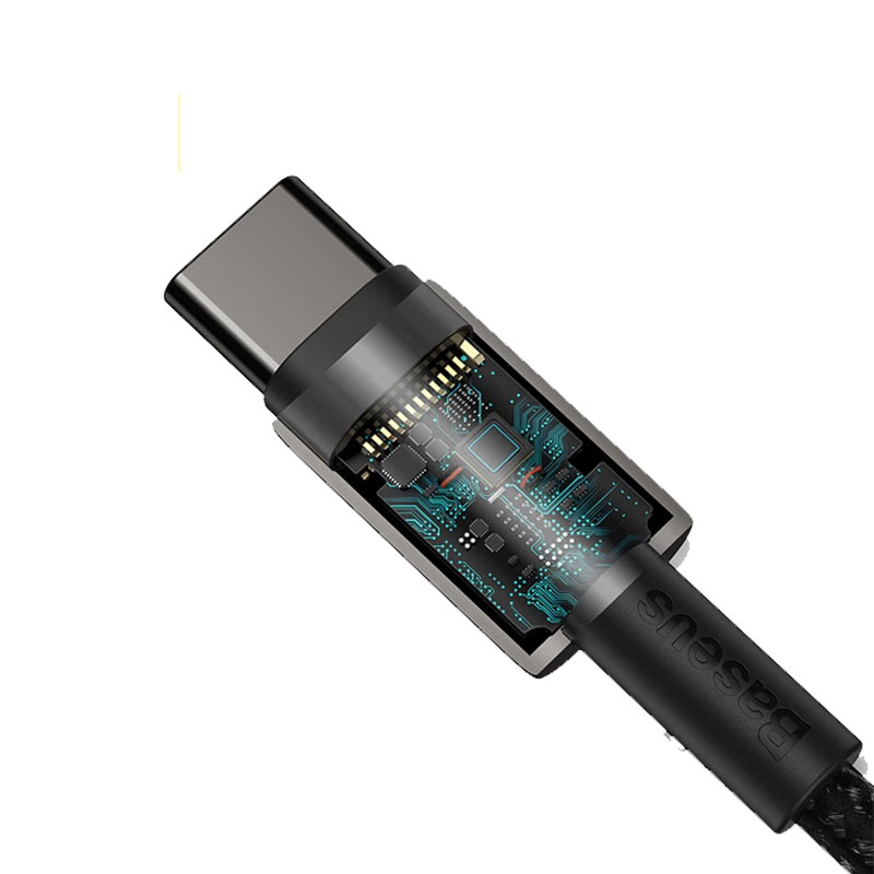 倍思双头type-c数据线PD100W快充线5A适用苹果15/16iPadPro/MacBook华为笔记本手机1米黑