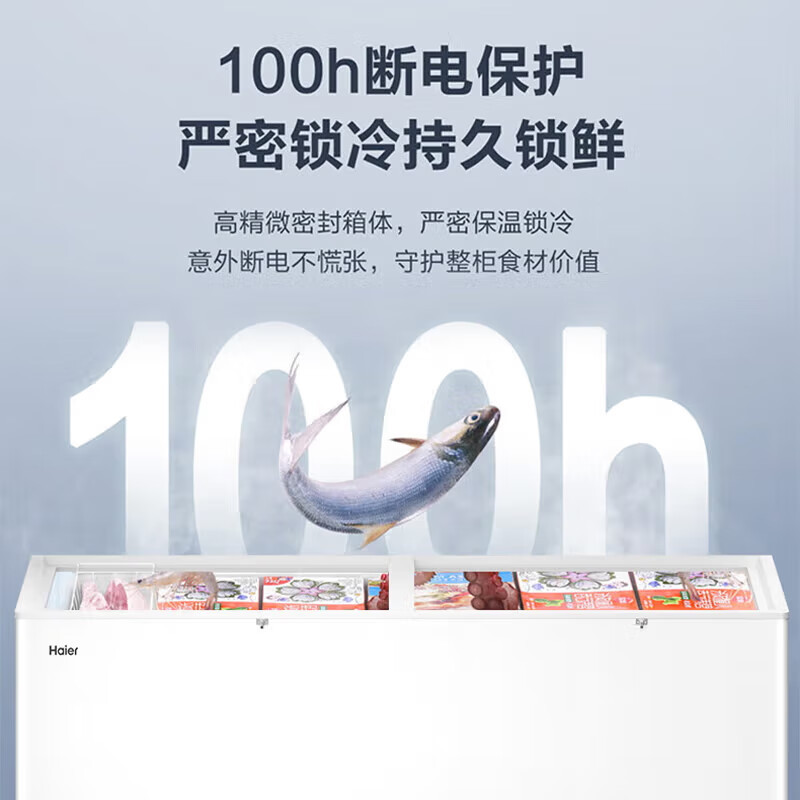 冰柜719升冷柜商用家用大容量冰箱冷藏冷冻转换全冷冻超低温海鲜深冷速冻卧式柜五面制高清大图