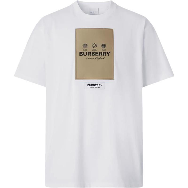 博柏利burberry男款棉质宽松版圆领短袖t恤8057529