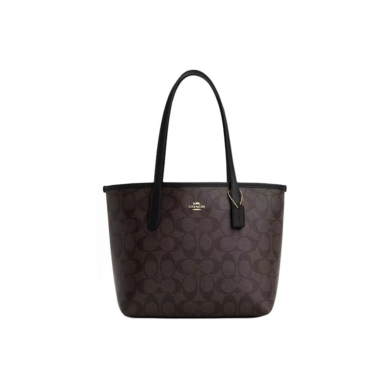 COACH/蔻驰City 23经典老花按扣托特包Tote包购物袋皮革单肩包小号女款高清大图