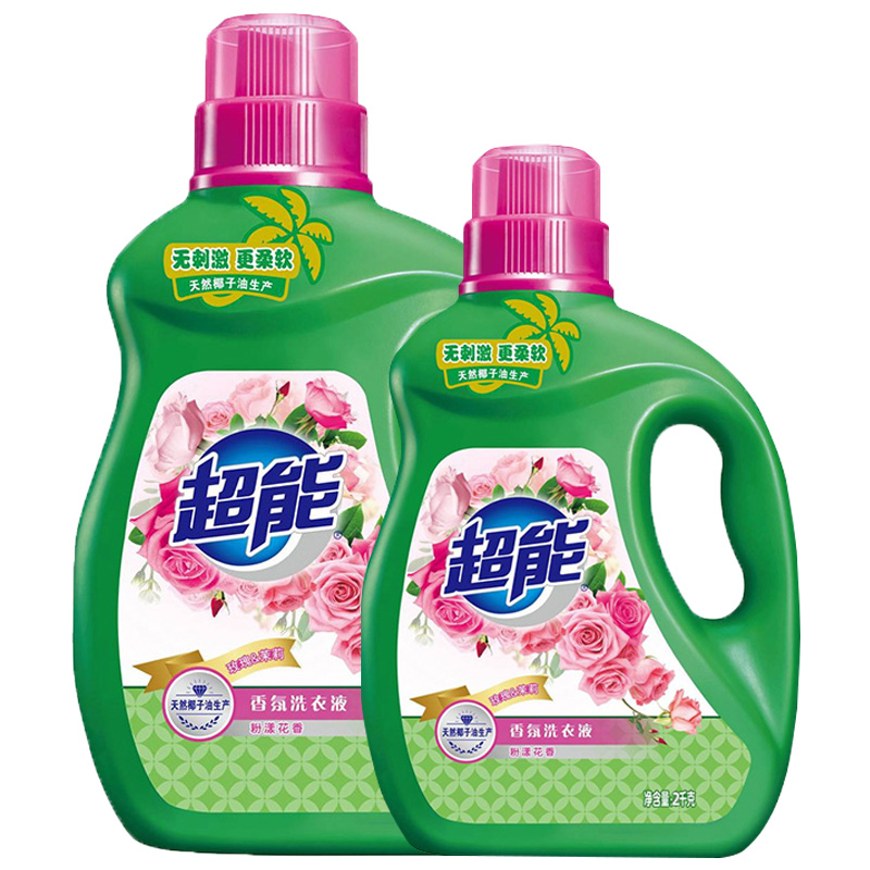 [真丝洗衣液] 超能香氛洗衣液组合装3kg 2kg 粉漾花香十斤香味持久 机