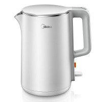 美的(Midea)电水壶热水壶电热水壶304不锈钢水壶1.5L双层防烫全钢无缝烧水壶HJ1515aJ1512d