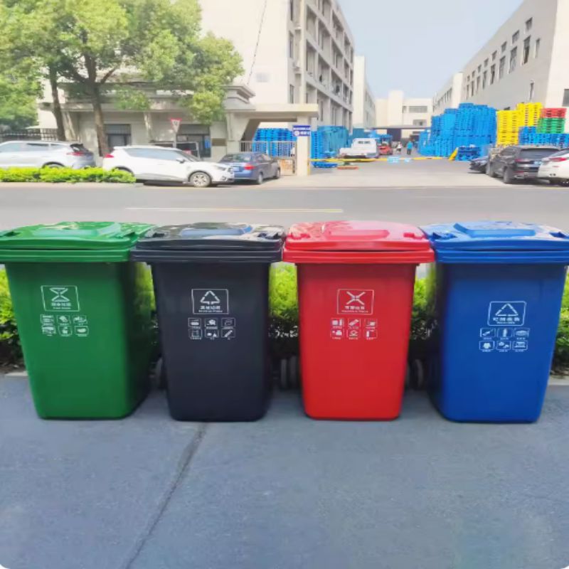 滚轮式垃圾桶100L高清大图