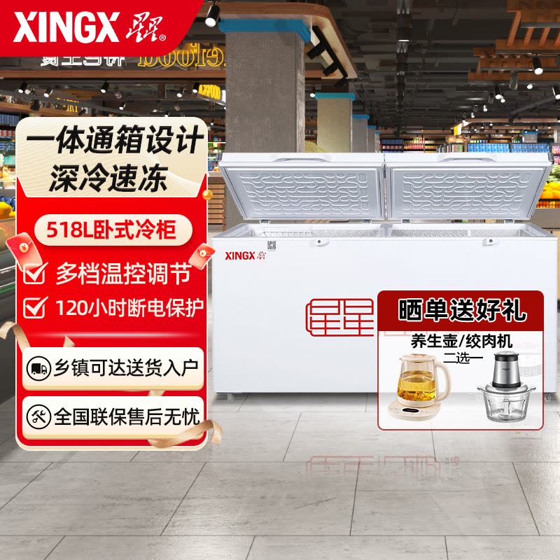 星星(XINGX) 518升商用大冷柜 家商两用 大冷冻力冰柜 断电保护 冷藏冷冻转换柜 BD/BC-528GE图片