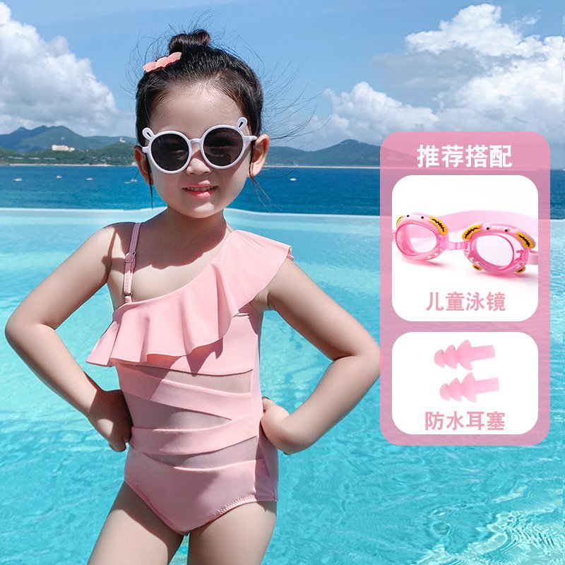 儿童泳衣女孩中小童泳衣连体公主2021新款洋气婴幼儿宝宝泡温泉