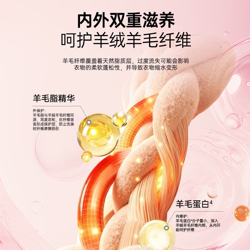 小白白羊绒羊毛专用洗衣液450g高清大图