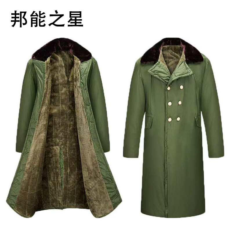 邦能之星棉大衣军绿色长款保暖内里加绒加厚救灾防寒服老式棉大衣劳保棉服N59272高清大图