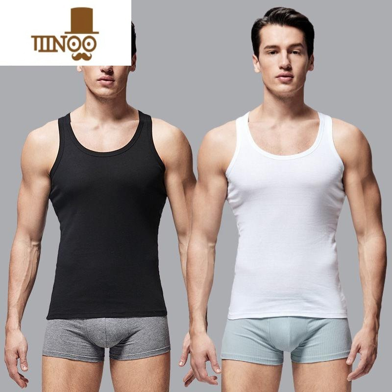 yanxu男士背心上身内衣吊带二道二股二指跨带两根筋薄款背心男夏季
