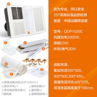 闪电客普QDP1020C集成普通石膏板吊顶风暖LED照明换气多功能浴霸 QDP1020C